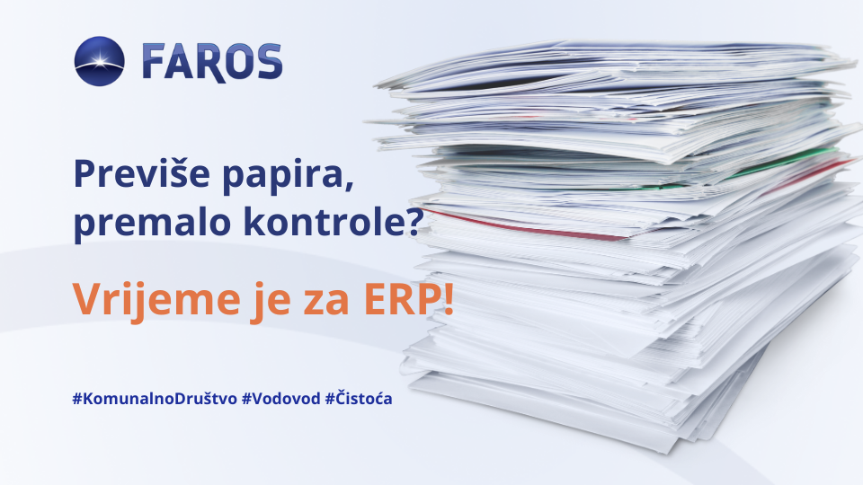 Faros ERP program specijaliziran je za tvrtke iz komunalnog sektora poput vodovoda, čistoće, plina, upravljanja otpadom, gospodarenja otpadom